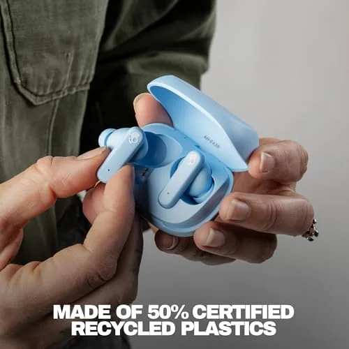 Close look at the Skullcandy Smokin' Buds Wireless Noise Isolating Earbuds - Preppy Blue build quality