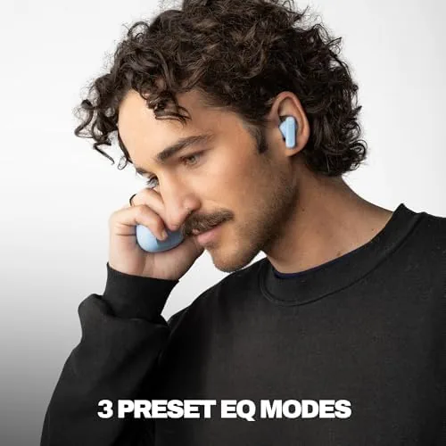 Another view of the Skullcandy Smokin' Buds Wireless Noise Isolating Earbuds - Preppy Blue
