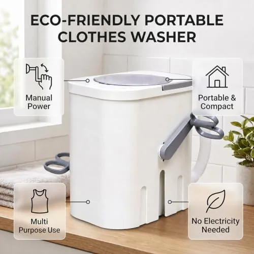 Close look at the Manual Clothes Washer, Non electric Portable Rotary Washing Machine, Compact build quality