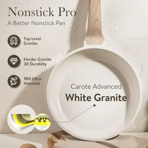 The CAROTE set compared to a standard dark nonstick set