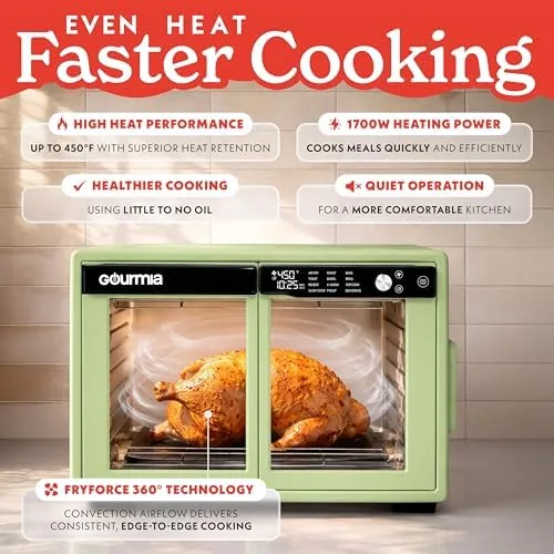 A 13 inch pizza placed on the rack inside the oven
