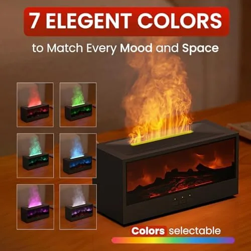 Close look at the Fireplace Flame Diffuser Air Humidifier, Essential Oil Diffuser with 7 build quality