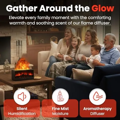 Another view of the Fireplace Flame Diffuser Air Humidifier, Essential Oil Diffuser with 7