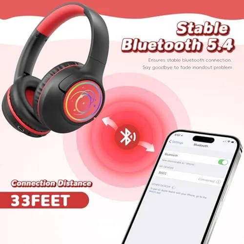 The Kids Bluetooth Headphones, 85H Playtime for Toddler Boys, Black with compared in context