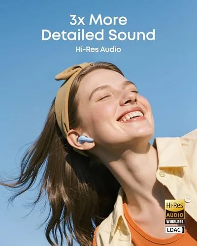 Close look at the Soundcore P31i by Anker Translation Earbuds with Real-Time Adaptive ANC build quality