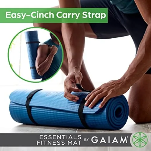The Gaiam Thick Yoga Mat, Exercise & Fitness Mat with Easy-Cinch in real use