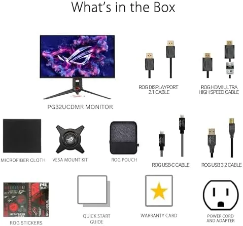 The ASUS ROG PG32UCDMR 32 Inch 4K 240Hz OLED Gaming Monitor compared in context