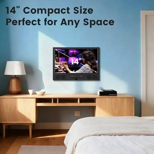 Close look at the othoig 14 Inch Small Smart TV HD LED, Small Portable build quality