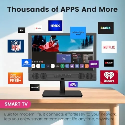 Detail shot of the othoig 14 Inch Small Smart TV HD LED, Small Portable features