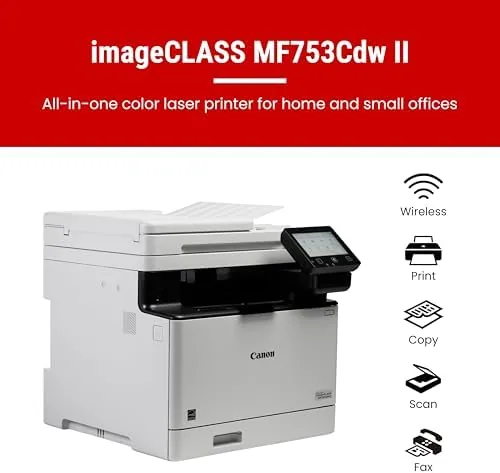 Close look at the Canon Color imageCLASS MF753Cdw II - All-in-One Color Duplex Laser build quality