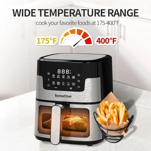 The TomaChef Air Fryer 5.3QT with Visible Window, 10-in-1 Digital Cooker(Black) in real use