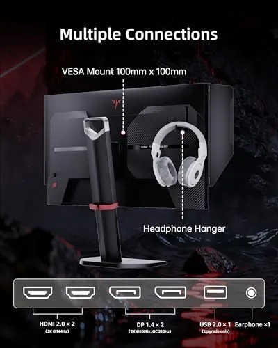 Complete desk setup with the KTC 27M1 in use for both gaming and work