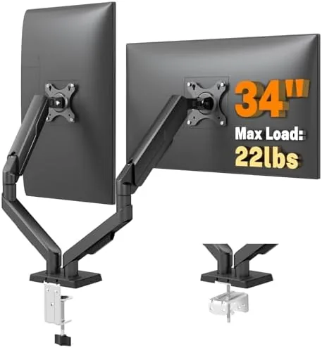 Overview of the 5Rcom Dual Monitor Stand for 17-34 Inch Computer Screens |