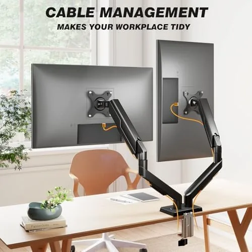 Another view of the 5Rcom Dual Monitor Stand for 17-34 Inch Computer Screens |