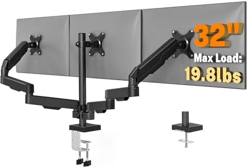 Overview of the 5Rcom Triple Monitor Mount Stand for 17-34 Inch Computer Screens