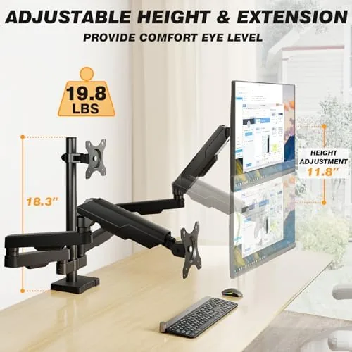 The 5Rcom Triple Monitor Mount Stand for 17-34 Inch Computer Screens in real use