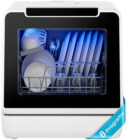 EUHOMY Countertop Dishwasher Portable, 8 Programs with 5L Tank, Black, 40dB | 360° Dual Review: Tested and Rated