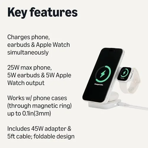 Close look at the Amazon Basics MagSafe Compatible 25W Fast Charging Qi2.2 Certified 3-in-1 build quality