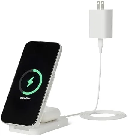 The Amazon Basics MagSafe Compatible Wireless Charging Station, 25W Max. Fast compared in context