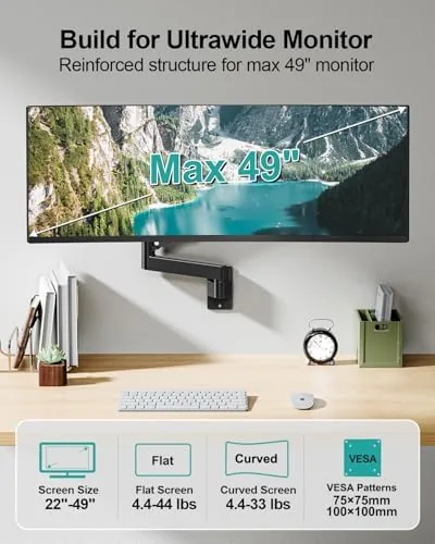 Close look at the MOUNT PRO Monitor Wall Mount for 22"-49" Ultrawide Flat & build quality