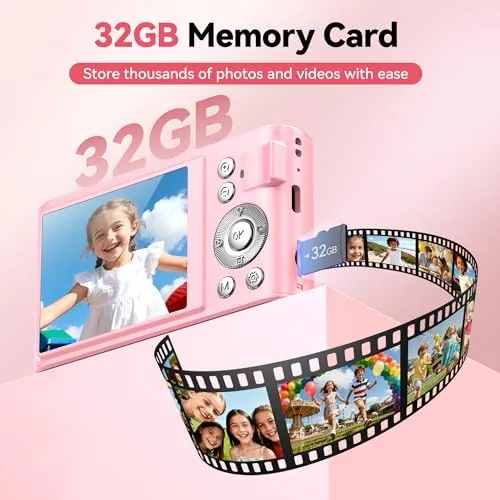 The Digital Camera 4K for Kids: 48MP Pink Camera for Teens compared in context