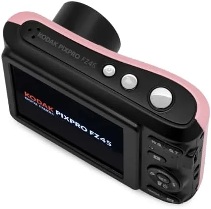 The camera open with the four AA batteries visible in the battery compartment