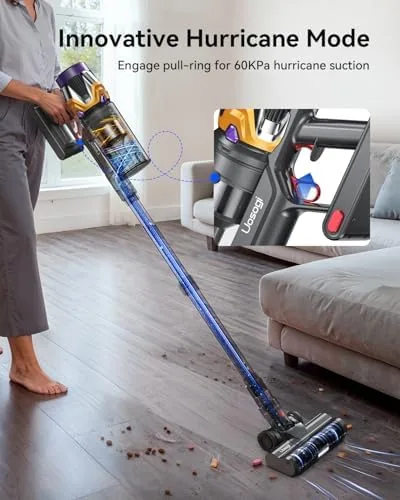 The Cordless Vacuum Cleaner, Upgraded 55KPA 650W 70Mins Stick Vacuum with in real use