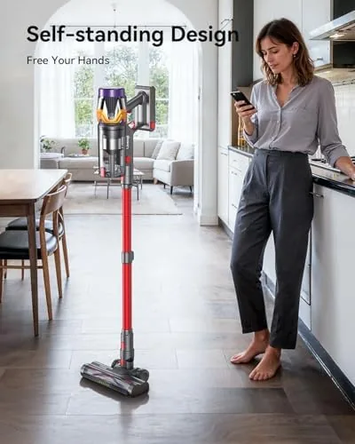 Testing the Cordless Vacuum Cleaner, Upgraded 55KPA 650W 70Mins Stick Vacuum with over two weeks