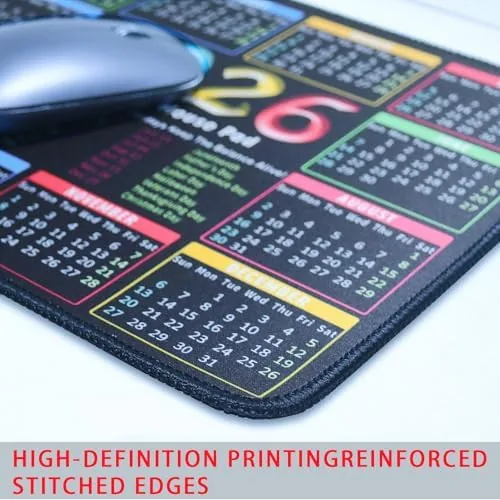 Another view of the Mouse Pad with 2026 Calendar and Holidays, 11.8"x9.8" | Small