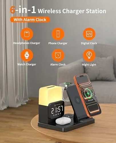 Close look at the 6-in-1 Wireless Charging Station,Charger Stand for Apple Devices for Gifts build quality