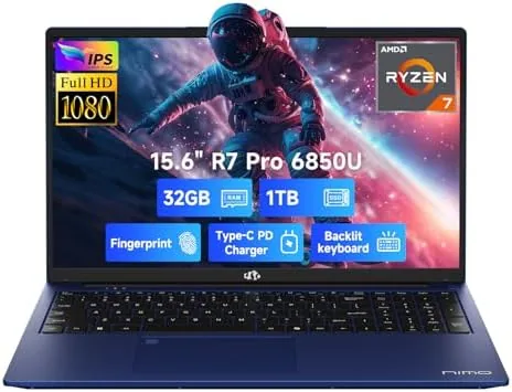 Overview of the NIMO 15.6" FHD Light-Gaming-Laptop, 8 Cores AMD Ryzen 7 Pro