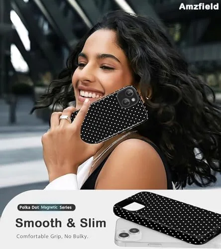 The for iPhone 13/14 Polka Dot Case Compatible with Magsafe, Black compared in context