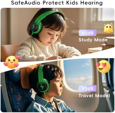 Close look at the Candy Bila Wired Kids Headphones for School, Over-Ear for Boys build quality