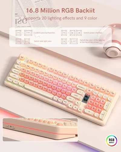 The Keymatic WK98 Foundation Mechanical Keyboard, Pink Creamy Gaming Keyboard | in real use