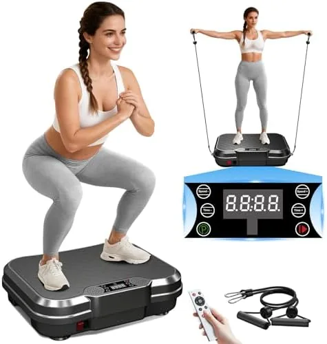 AoraPulse vibration plate with its platform, handlebar, and control panel