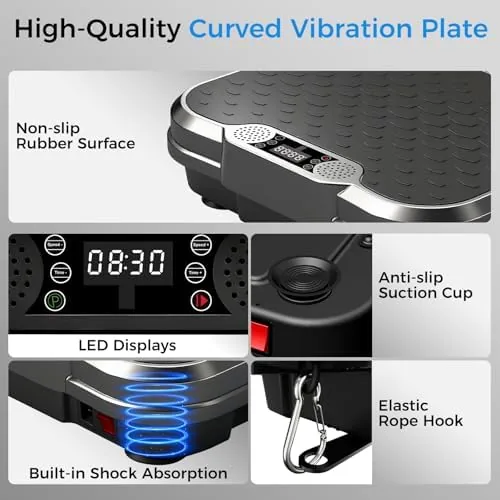 Three vibration plates side by side comparing platform size