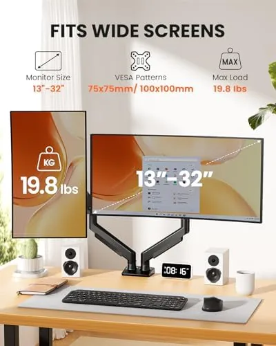 Close look at the ErGear Dual Monitor Arm, Full Adjustable Monitor Mount for 13, 32″ build quality