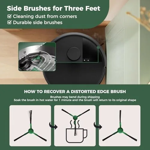 Used and new parts side by side showing the wear on the original main brush