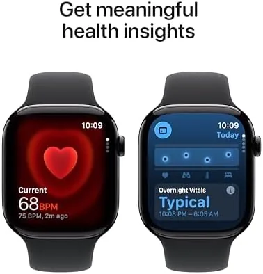 The watch on a wrist during an outdoor running workout with GPS active