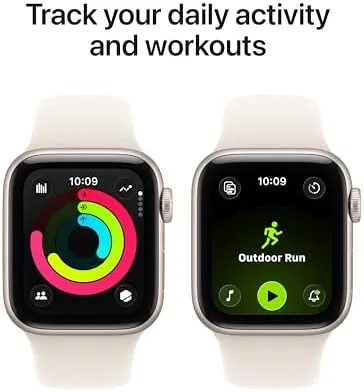 Person checking sleep data on the Apple Watch SE 3 in the morning