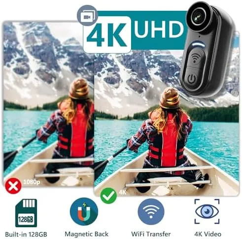 Close look at the 4K Mini Body Camera 128GB, Thumb Size Action Body Cam build quality