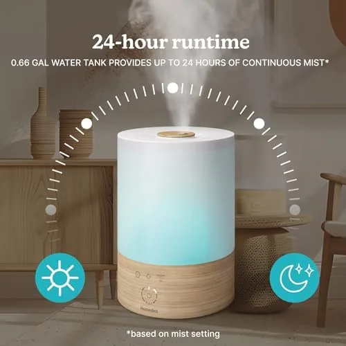 The Homedics Cool Mist Ultrasonic Humidifier, 8-Colors Night Light | 0.66 compared in context