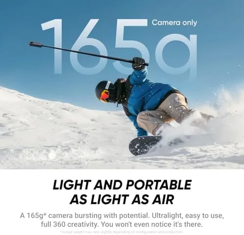 Close look at the Insta360 X4 Air - Lightweight 165g 8K 360 Camera, Invisible build quality