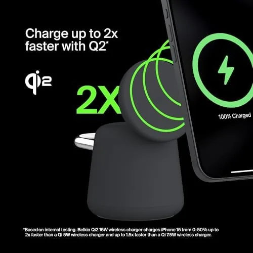 Close look at the Belkin Qi2 15W Wireless Charging Dock, 2 in 1 Fast build quality