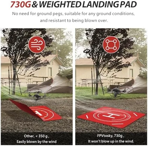 Another view of the FPVtosky Nighttime Reflective Drone Landing Pad, Fast-fold Double Sided Waterproof