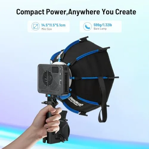 Close look at the amaran Ray 120c RGB Video Light,120W Portable Studio Light IP54 build quality