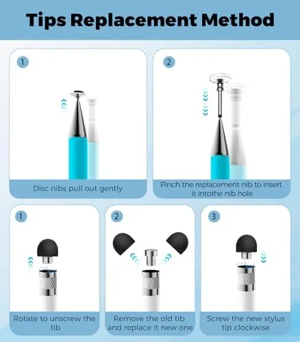 Another view of the Kenkor Stylus(3pcs),2-in-1 Stylus Pen for Touch Screen, Stylus Pen for