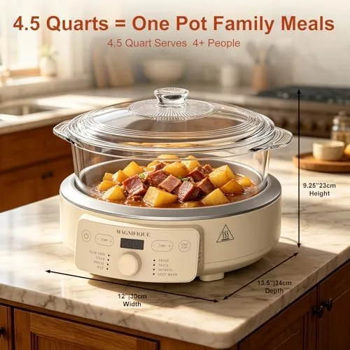 The removable nonstick insert lifted out and sitting beside the base