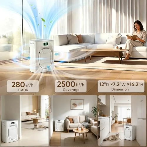 The Pet Hair Air Purifier for Large Room 2500 sq ft in real use