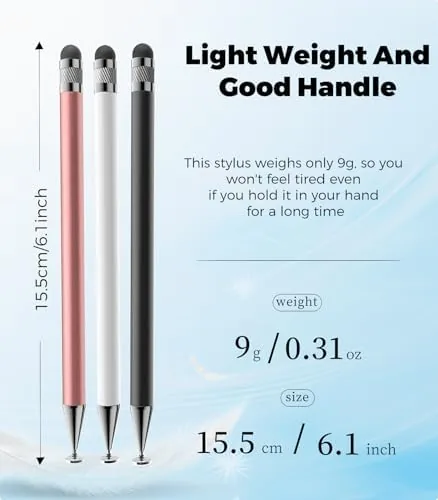 The Kenkor Stylus(3pcs),2-in-1 Stylus Pen for Touch Screen, Stylus Pen for in real use